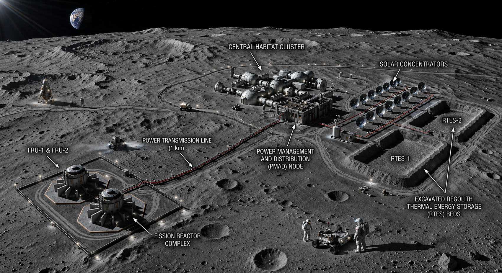 AUREVO lunar surface power architecture render
