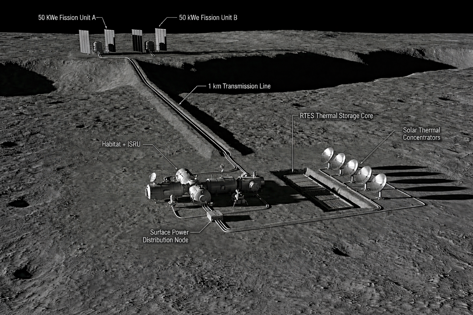 AUREVO lunar surface power architecture render